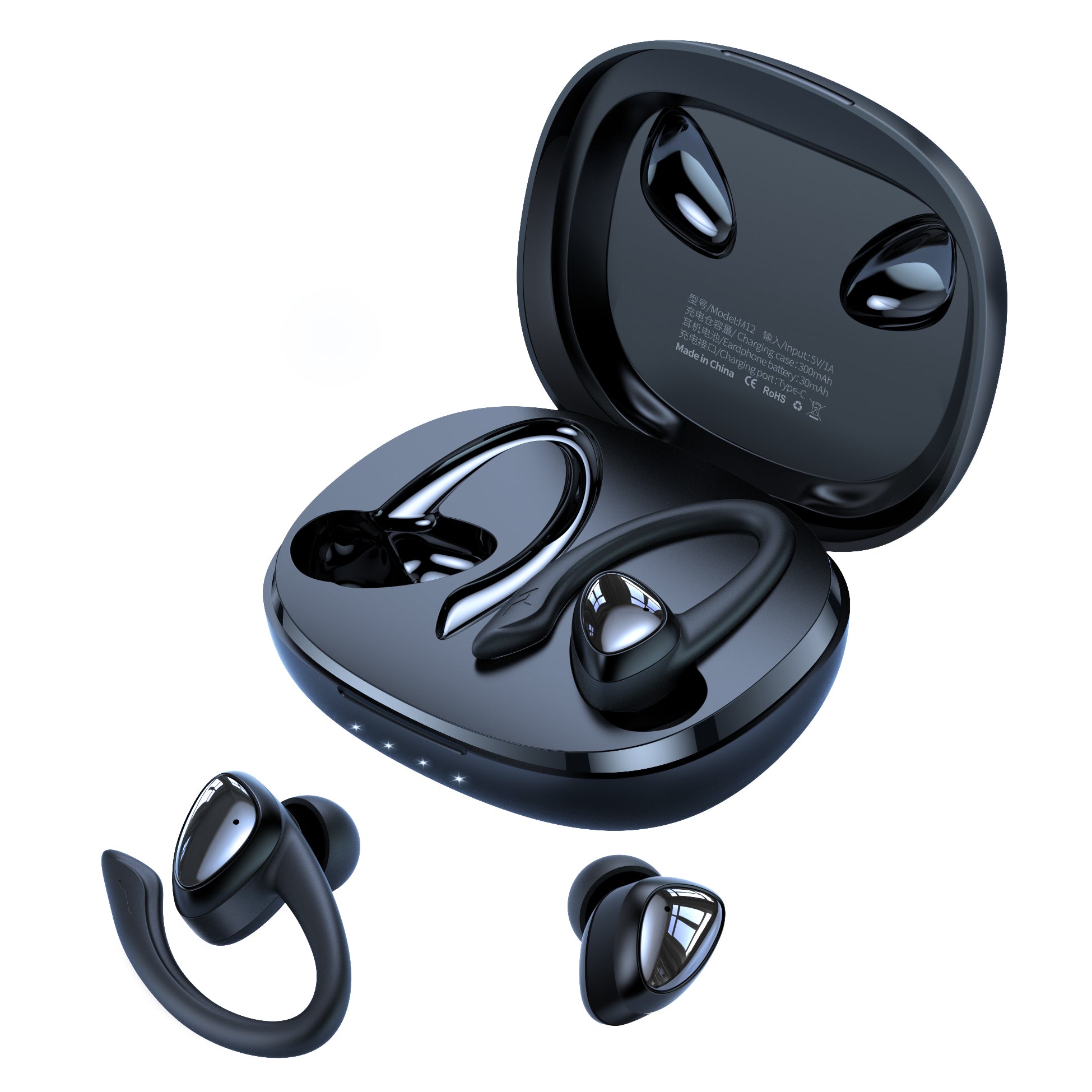 XUNDD M12 Bluetooth 5.3 Wireless Earbuds Noise Cancelling Ear Hook Wireless Headphones XUNDD M12 Bluetooth 5.3 Wireless Earbuds Noise Cancelling Ear Hook Wireless Headphones